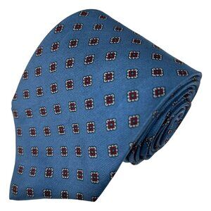 Liberty of London Men's Teal Blue 100% Silk Geometric England Necktie Tie